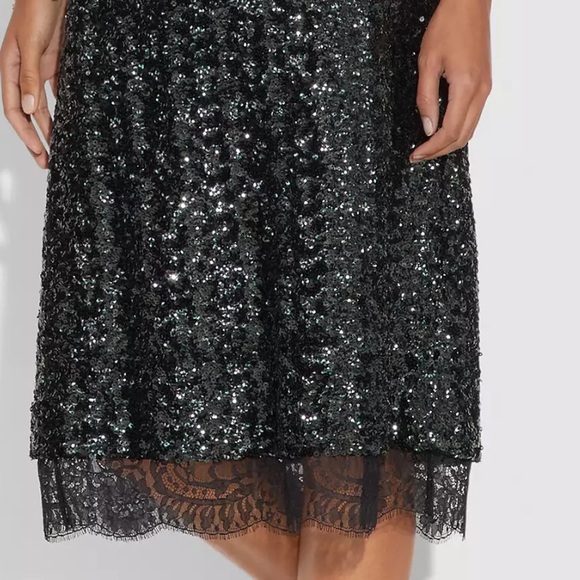 Coach Sequined Black & Green Tulle Skirt Size 6 NWT - Picture 6 of 9